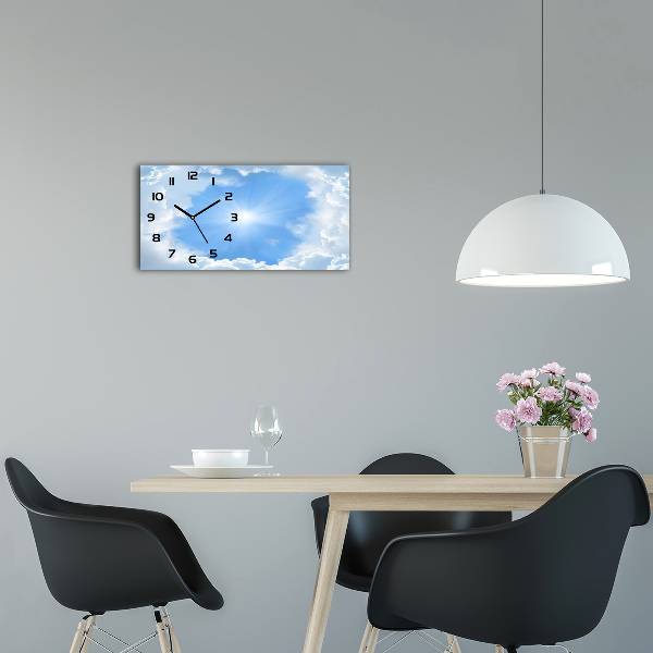 Reloj de cristal horizontal Nubes en el cielo