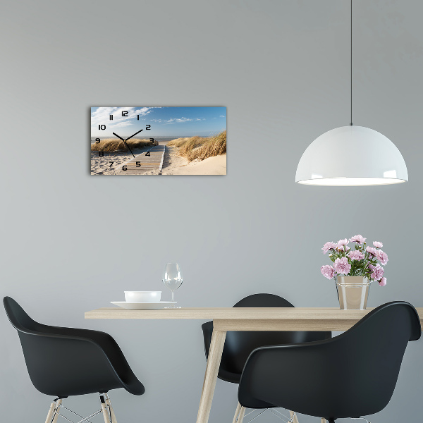 Reloj de cristal horizontal Camino de playa