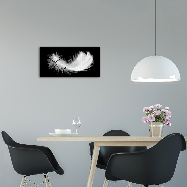 Reloj de cristal horizontal Pluma