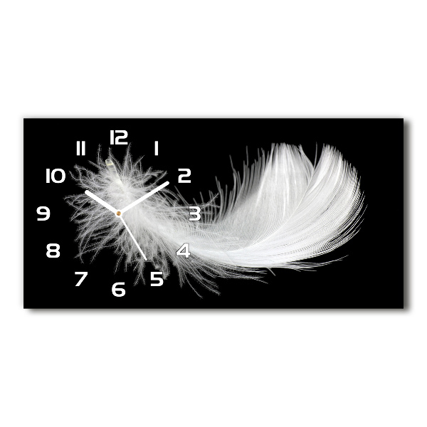 Reloj de cristal horizontal Pluma