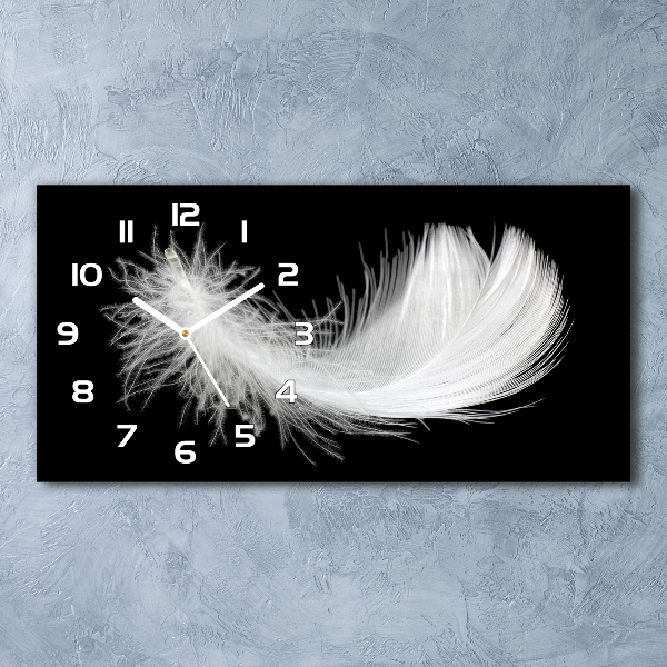 Reloj de cristal horizontal Pluma