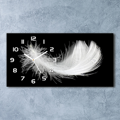 Reloj de cristal horizontal Pluma