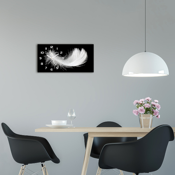 Reloj de cristal horizontal Pluma