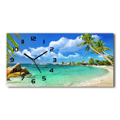 Reloj de cristal horizontal Playa de seychelles