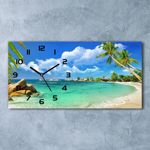 Reloj de cristal horizontal Playa de seychelles
