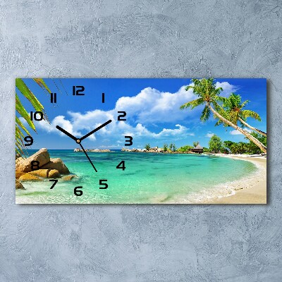 Reloj de cristal horizontal Playa de seychelles