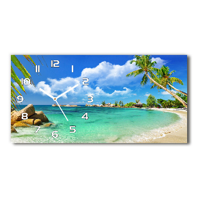 Reloj de cristal horizontal Playa de seychelles