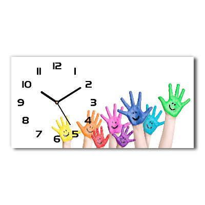 Reloj rectangular Manos pintadas