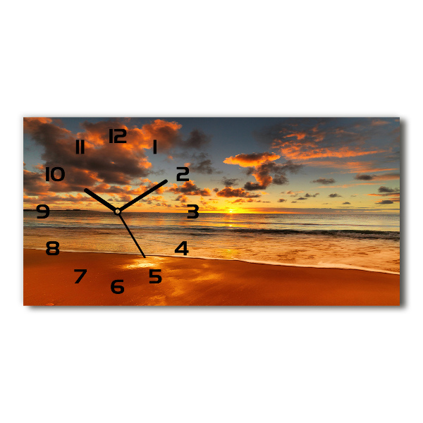 Reloj horizontal Playa al atardecer