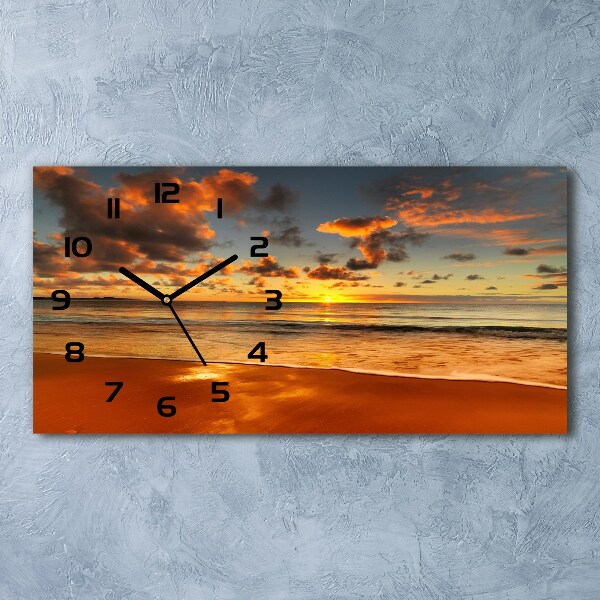 Reloj horizontal Playa al atardecer