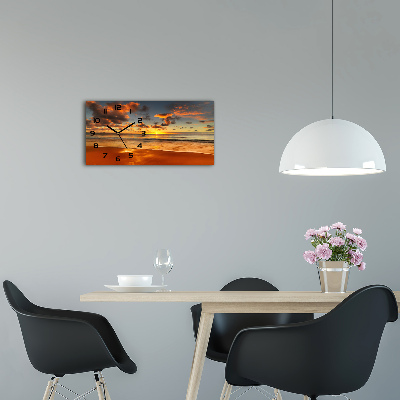 Reloj horizontal Playa al atardecer