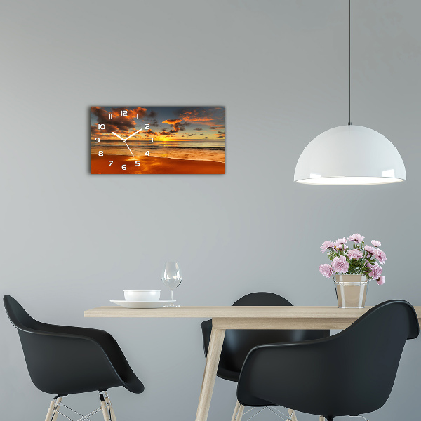 Reloj horizontal Playa al atardecer