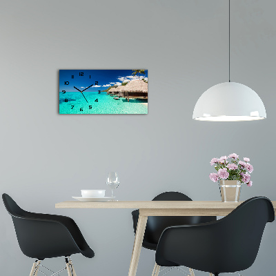 Reloj de cristal horizontal Bungalows sobre el agua