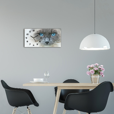 Reloj horizontal Gato de ojos azules