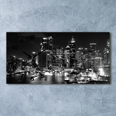 Reloj horizontal Sydney de noche