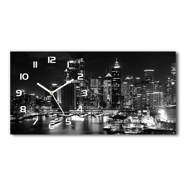 Reloj horizontal Sydney de noche