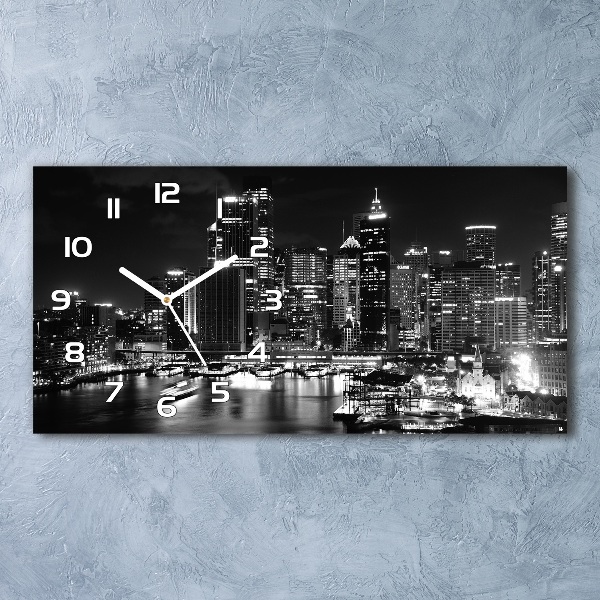 Reloj horizontal Sydney de noche