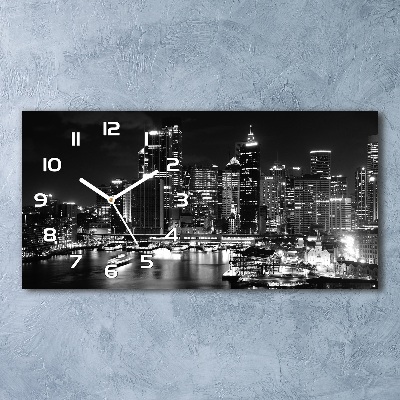 Reloj horizontal Sydney de noche