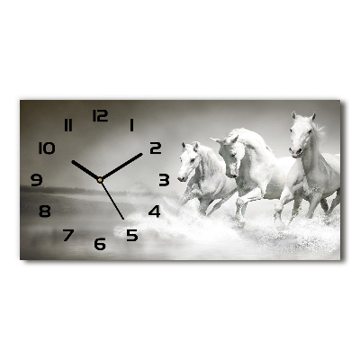 Reloj rectangular Caballos blancos