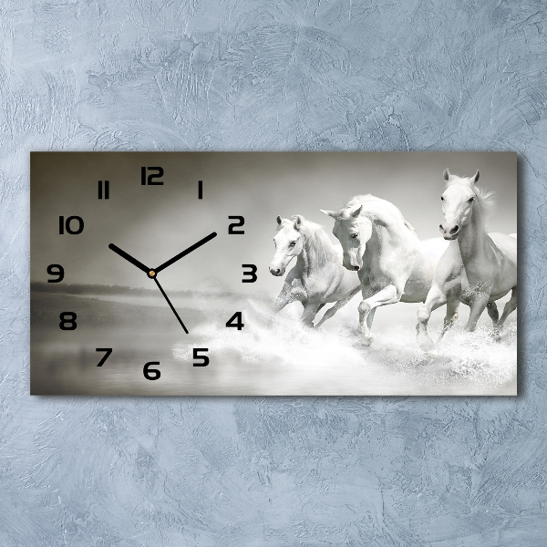 Reloj rectangular Caballos blancos
