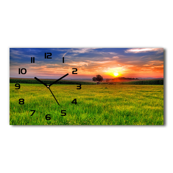 Reloj horizontal Pradera al atardecer