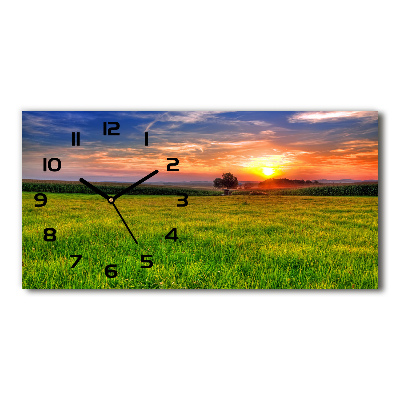Reloj horizontal Pradera al atardecer