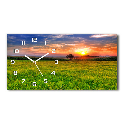 Reloj horizontal Pradera al atardecer