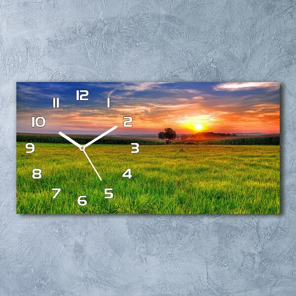 Reloj horizontal Pradera al atardecer