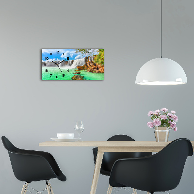 Nowoczesny zegar ścienny szklany Kaskada