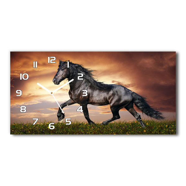 Reloj de cristal horizontal Caballo de trote