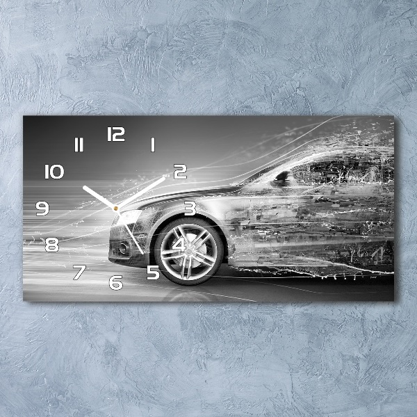 Reloj horizontal Un coche a toda velocidad