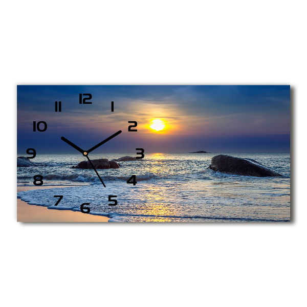 Reloj de cristal horizontal Mar al atardecer