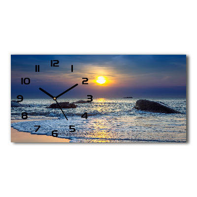 Reloj de cristal horizontal Mar al atardecer