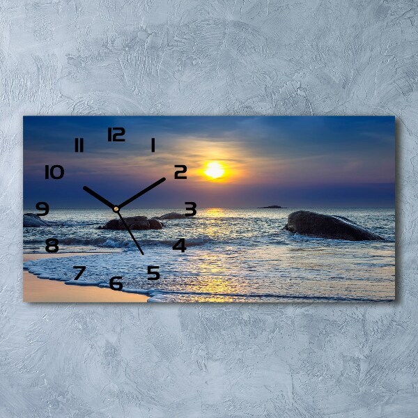 Reloj de cristal horizontal Mar al atardecer