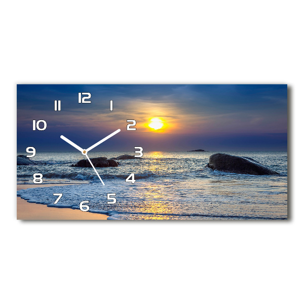 Reloj de cristal horizontal Mar al atardecer