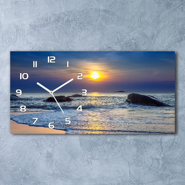 Reloj de cristal horizontal Mar al atardecer