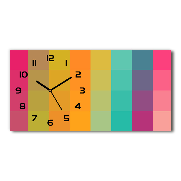 Reloj de cristal horizontal Cuadrados coloridos