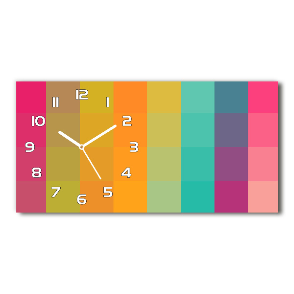 Reloj de cristal horizontal Cuadrados coloridos