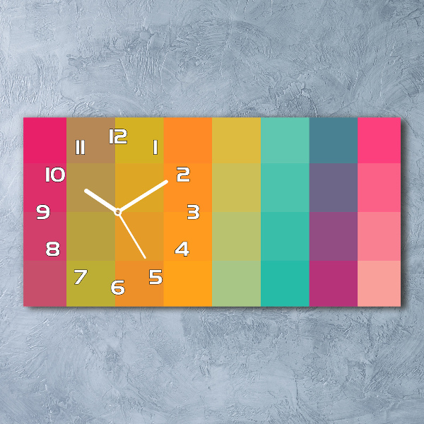 Reloj de cristal horizontal Cuadrados coloridos