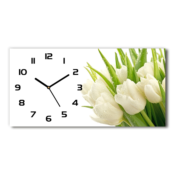 Reloj rectangular Tulipanes blancos
