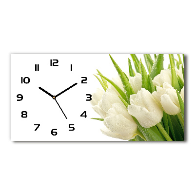 Reloj rectangular Tulipanes blancos