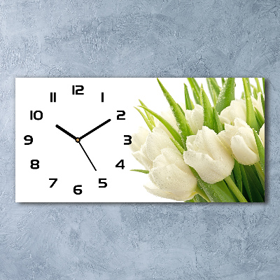Reloj rectangular Tulipanes blancos