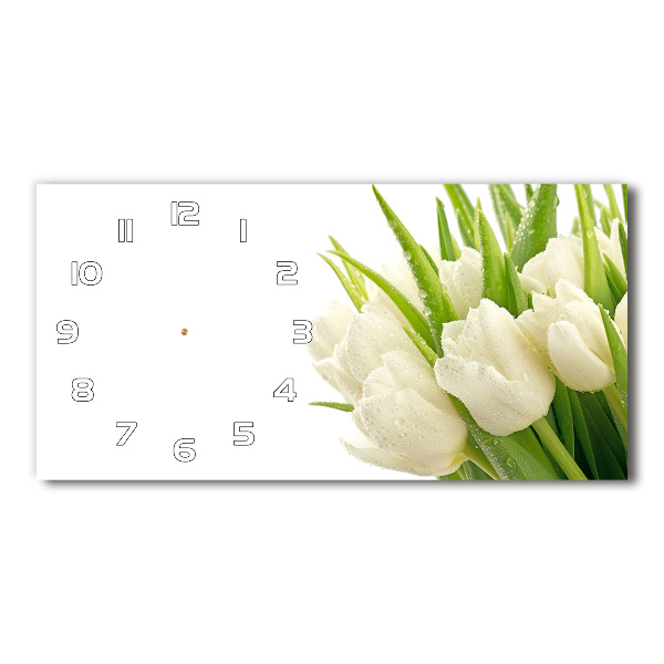 Reloj rectangular Tulipanes blancos