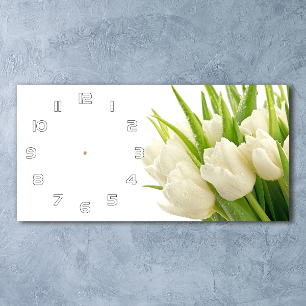 Reloj rectangular Tulipanes blancos