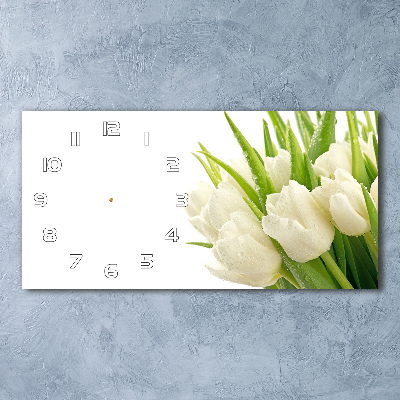 Reloj rectangular Tulipanes blancos
