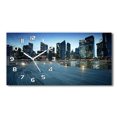 Reloj rectangular Singapur de noche