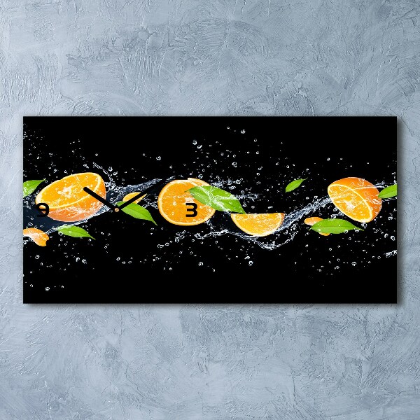 Reloj rectangular Naranjas y agua