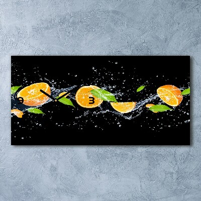 Reloj rectangular Naranjas y agua