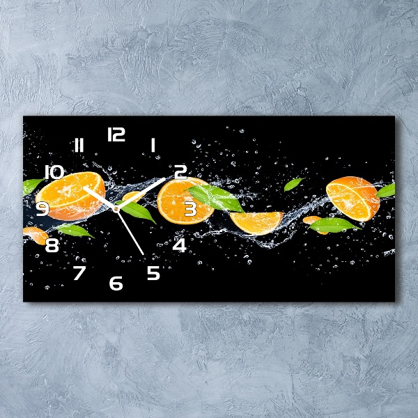 Reloj rectangular Naranjas y agua