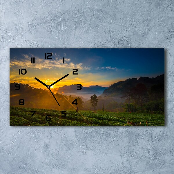 Reloj rectangular Plantación de té